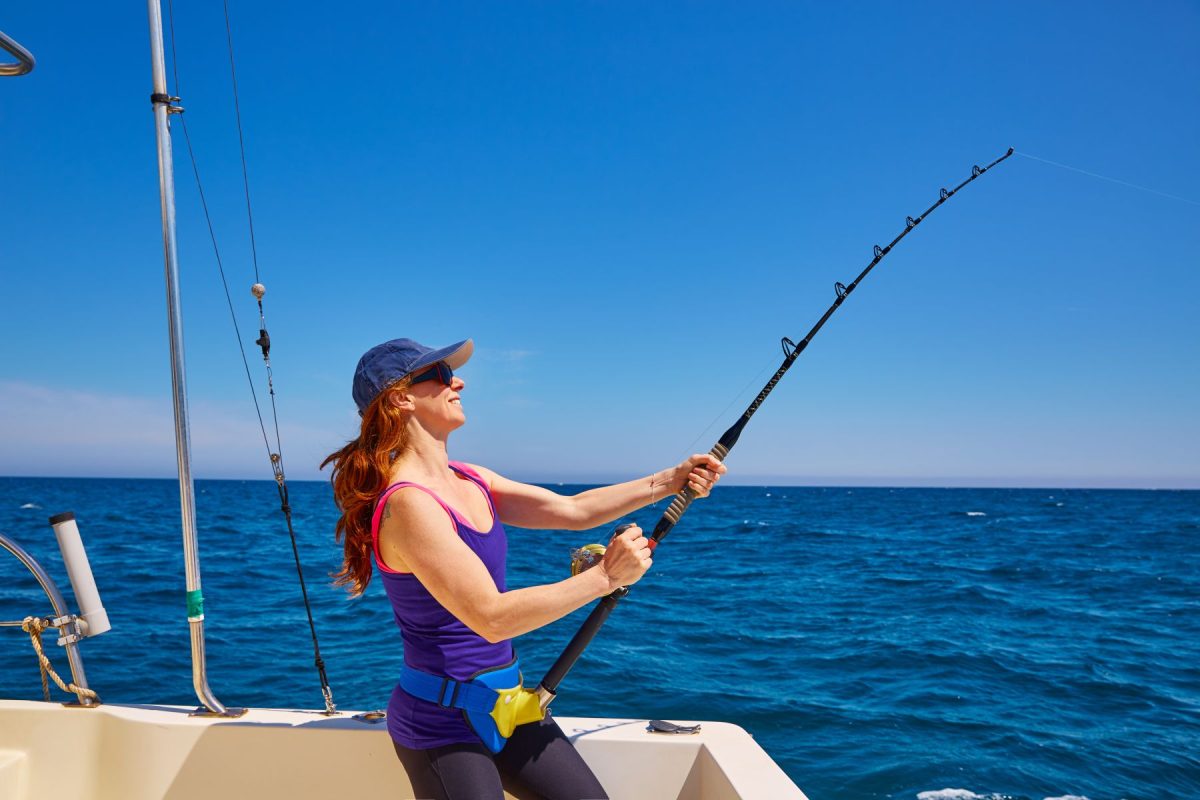 woman on fishing charter